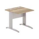 Table 80 x 80 chêne veiné - pieds aluminium Fiducial - Fiducial Office Solutions