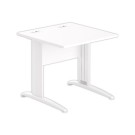 Table 80 x 80 blanc - pieds blanc - Fiducial Office Solutions
