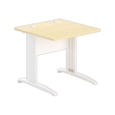 Table 80 x 80 hêtre - pieds blanc - Fiducial Office Solutions