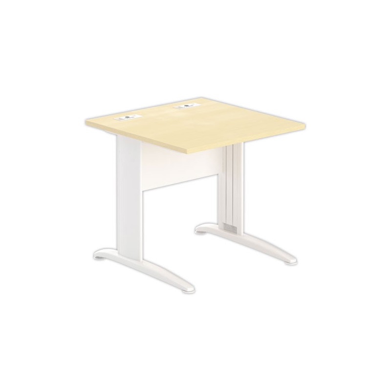 Table 80 x 80 hêtre - pieds blanc - Fiducial Office Solutions