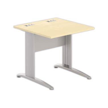 Table 80 x 80 hêtre - pieds aluminium - Fiducial Office Solutions