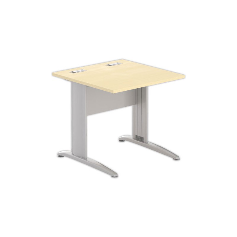 Table 80 x 80 hêtre - pieds aluminium - Fiducial Office Solutions