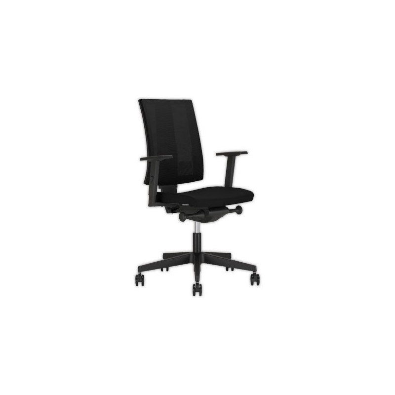Siège NAVIGO MESH synchrone noir montéavec accotoirs 2D - Shopdeschefs