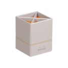 Pot à crayons Rhodia simil cuir italien 8 x 8 x 11 cm - Argent - Rhodia