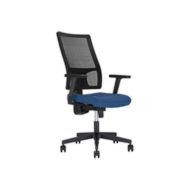 Siège Taktik synchr.,accotoirs assise gris bleu dos résille noir monté - Shopdeschefs