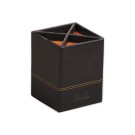 Pot à crayons Rhodia simil cuir italien 8 x 8 x 11 cm - Noir - Rhodia