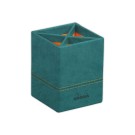 Pot à crayons Rhodia simil cuir italien 8 x 8 x 11 cm - Bleu pétrole - Rhodia