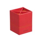 Pot à crayons Rhodia simil cuir italien 8 x 8 x 11 cm - Rouge - Rhodia