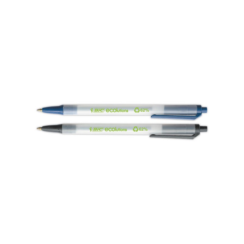 Stylos bille rétractables BIC Click Stic Ecolutions x50 - Bic