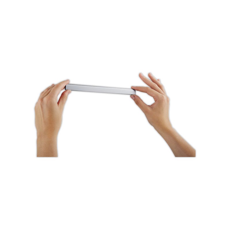 Barres magnétiques 21 cm avec fixationahésive. Argent. x5 - Durable