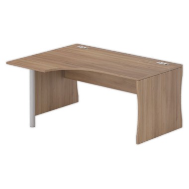 Bureau BUDAPEST compact retour à gauche noyer L160 - Fiducial Office Solutions