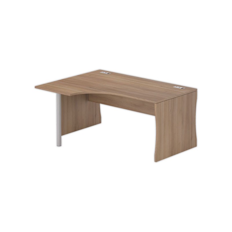 Bureau BUDAPEST compact retour à gauche noyer L160 - Fiducial Office Solutions
