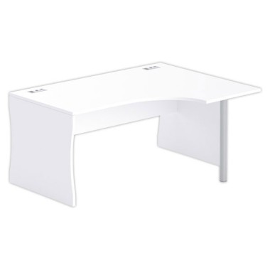 Bureau BUDAPEST compact retour à droite blanc L160 - Fiducial Office Solutions