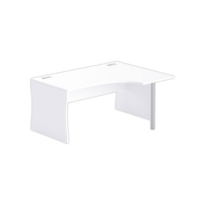 Bureau BUDAPEST compact retour à droite blanc L160 - Fiducial Office Solutions