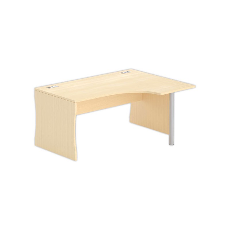 Bureau BUDAPEST compact retour à droite hêtre L160 - Fiducial Office Solutions