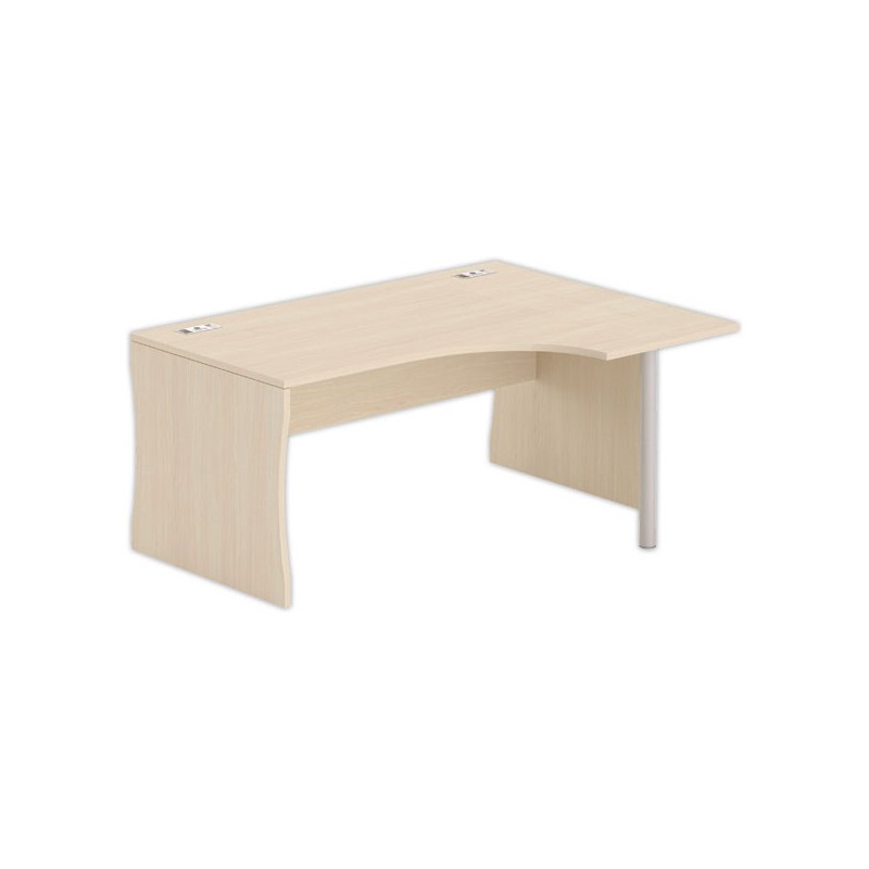Bureau BUDAPEST compact retour à droite acacia L160 - Fiducial Office Solutions
