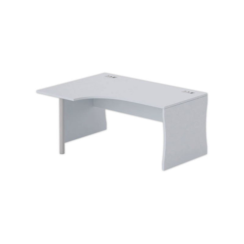 Bureau BUDAPEST compact retour à gauche gris L160 - Fiducial Office Solutions