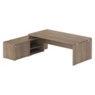 Bureau BOGOTA avec crédence à gauche noyer - Fiducial Office Solutions