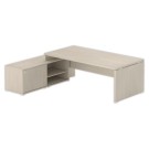 Bureau BOGOTA avec crédence à gauche acacia - Fiducial Office Solutions