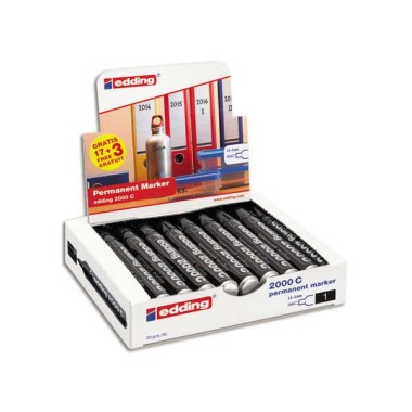 Marqueurs Edding 2000 (17 + 3 gratuits) Noir x20 - Edding