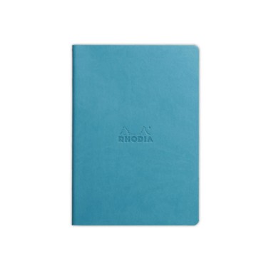 Carnet piqué Rhodiarama A5 64 pages, ligné,couverture souple turquoise - Rhodia