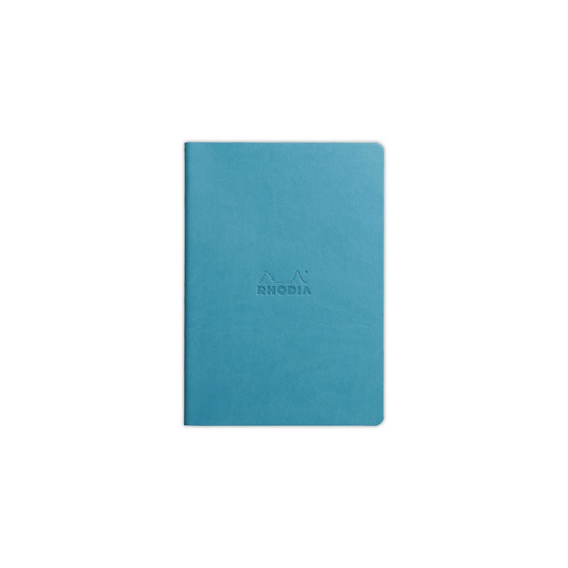 Carnet piqué Rhodiarama A5 64 pages, ligné,couverture souple turquoise - Rhodia
