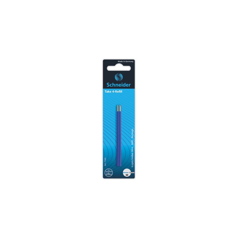 recharges pour stylo à quatre couleurs"Take 4" bleues x2 - Schneider