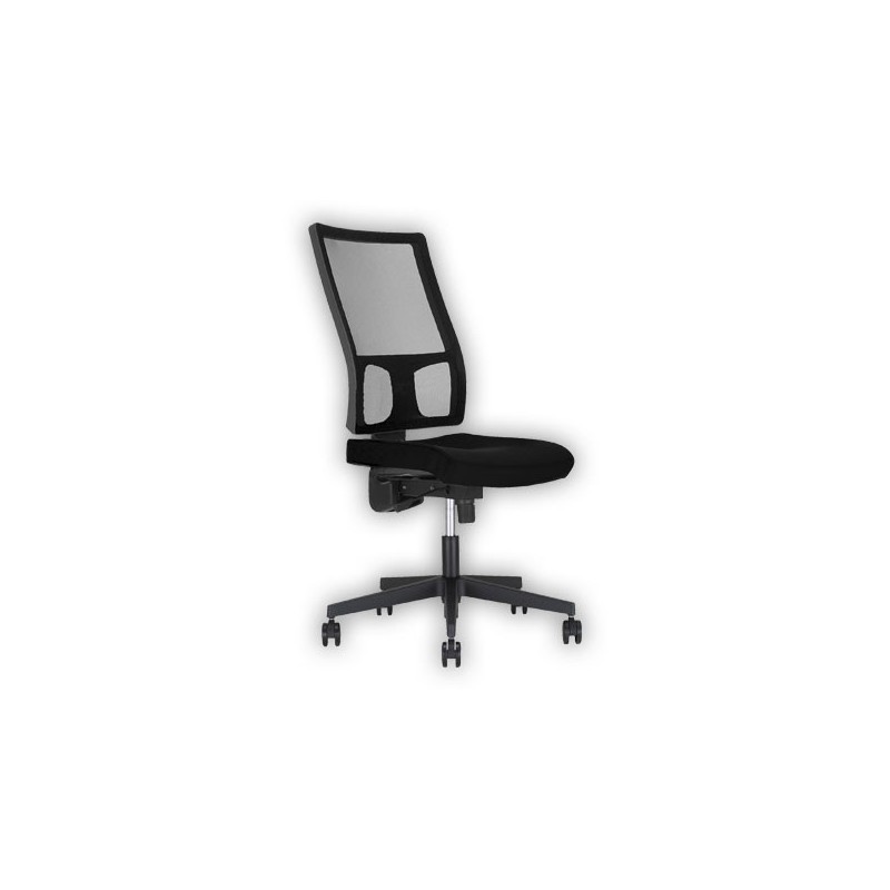 Siège Taktik synchrone assise tissu noir, dos résille noir monté - Shopdeschefs