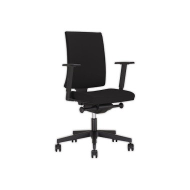 Siège Navigo tissu synchrone noir coque noire avec accotoirs 4d montés - Shopdeschefs