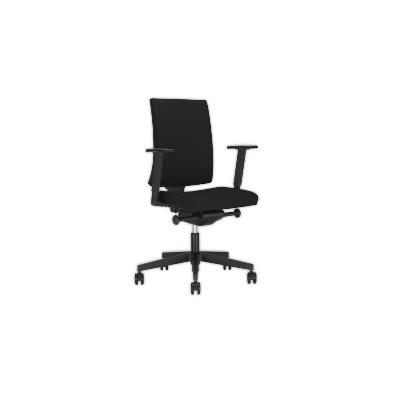 Siège Navigo tissu synchrone noir coque noire avec accotoirs 4d montés - Shopdeschefs