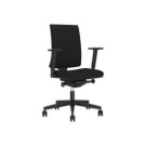Siège Navigo tissu synchrone noir coque noire avec accotoirs 4d montés - Shopdeschefs