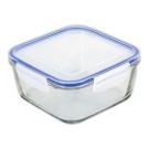 Boite en verre carrée avec couvercle plastique SUPERBLOCK 1,4 L - Borgonovo