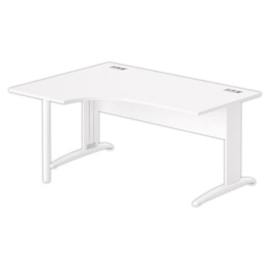 Bureau BUENOS AIRES compact retour à gauche blanc/blanc, L160 - Fiducial Office Solutions