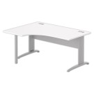 Bureau BUENOS AIRES compact retour à gauche blanc/alu, L160 - Fiducial Office Solutions