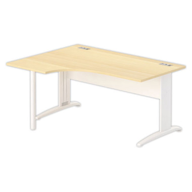 Bureau BUENOS AIRES compact retour à gauche hêtre/blanc, L160 - Fiducial Office Solutions