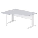 Bureau BUENOS AIRES compact retour à gauche gris/blanc, L160 - Fiducial Office Solutions