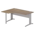 Bureau BUENOS AIRES compact retour à gauche noyer/alu, L160 - Fiducial Office Solutions