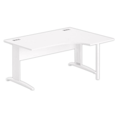 Bureau BUENOS AIRES compact retour à droite blanc/blanc, L160 - Fiducial Office Solutions