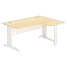Bureau BUENOS AIRES compact retour à droite hêtre/blanc, L160 - Fiducial Office Solutions