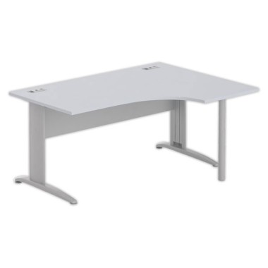 Bureau BUENOS AIRES compact retour à droite gris/alu, L160 - Fiducial Office Solutions