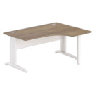 Bureau BUENOS AIRES compact retour à droite noyer/blanc, L160 - Fiducial Office Solutions