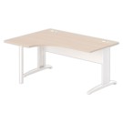 Bureau BUENOS AIRES compact retour à gauche acacia clair/blanc, L160 - Fiducial Office Solutions