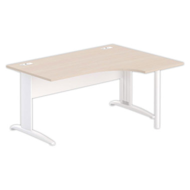 Bureau BUENOS AIRES compact retour à droite acacia/blanc, L160 - Fiducial Office Solutions