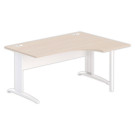 Bureau BUENOS AIRES compact retour à droite acacia/blanc, L160 - Fiducial Office Solutions