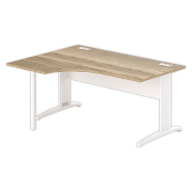 Bureau BUENOS AIRES compact retour à gauche160 x 80 chêne veiné /blanc - Fiducial Office Solutions