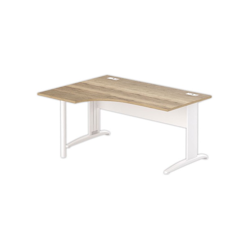 Bureau BUENOS AIRES compact retour à gauche160 x 80 chêne veiné /blanc - Fiducial Office Solutions