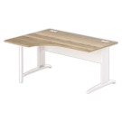 Bureau BUENOS AIRES compact retour à gauche160 x 80 chêne veiné /blanc - Fiducial Office Solutions