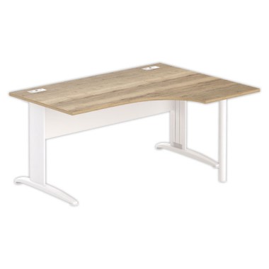 Bureau BUENOS AIRES compact retour à droite 160 x 80 Chêne veiné/blanc - Fiducial Office Solutions