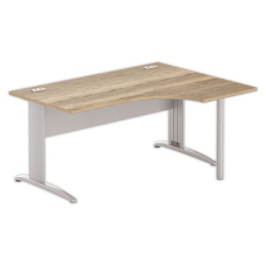 Bureau BUENOS AIRES compact retour à droite 160 x 80 chêne veiné/alu - Fiducial Office Solutions