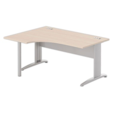 Bureau BUENOS AIRES compact retour à gauche acacia clair/alu - Fiducial Office Solutions